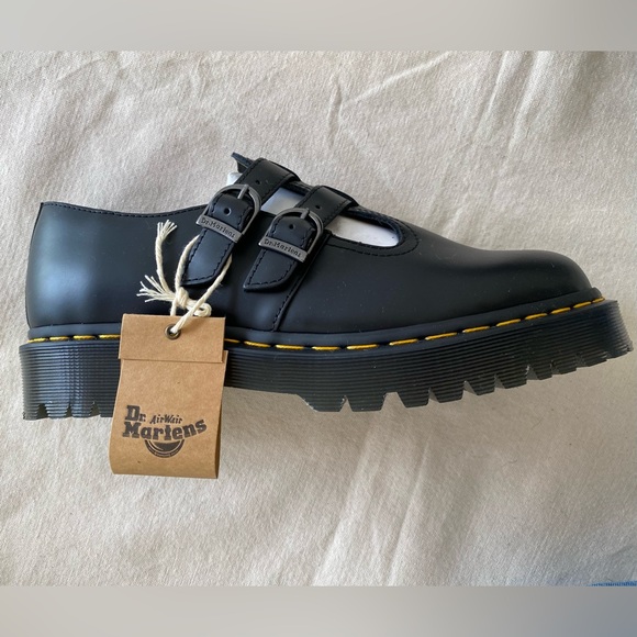 NIB Dr. Martens 8065 Black Smooth Leather Double Strap Mary Jane Derby Shoe W11 - Picture 3 of 9